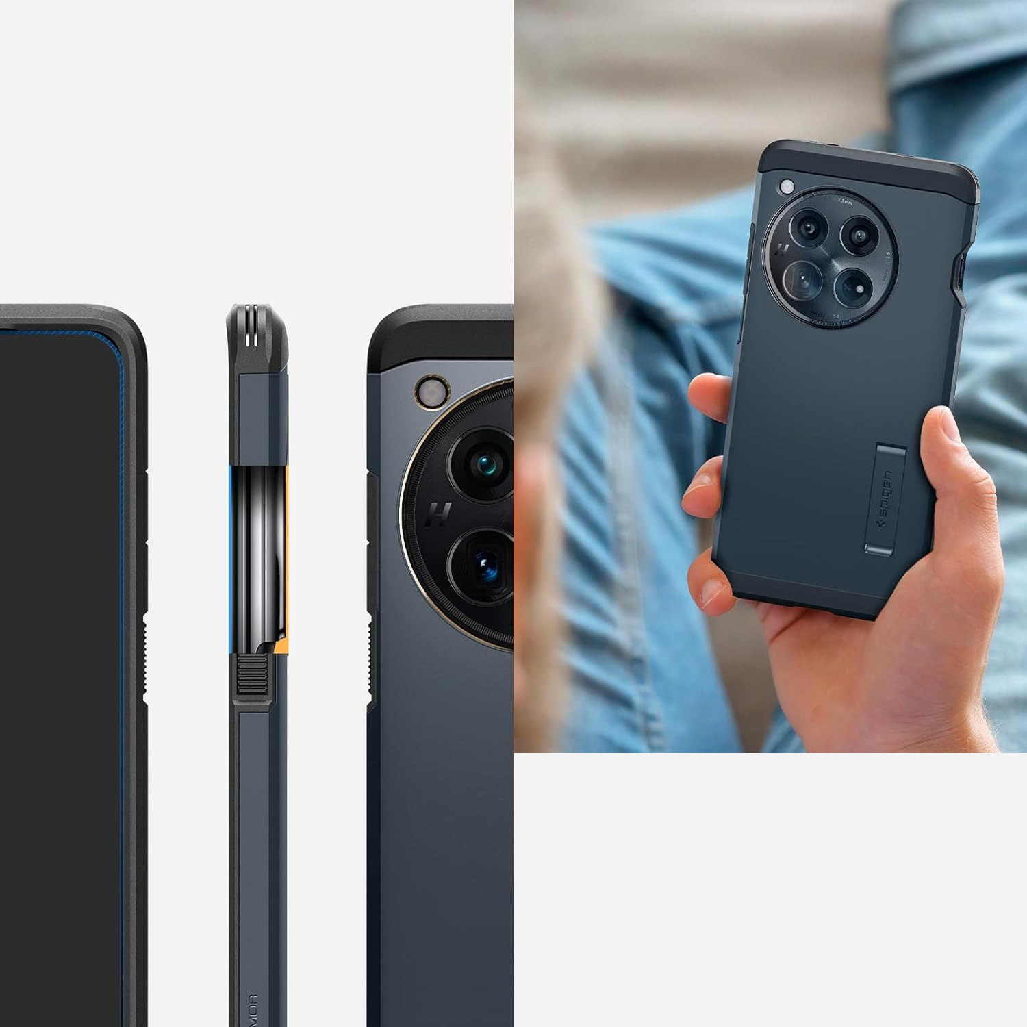Etui od marki Spigen z serii Tough Armor do OnePlus 12, granatowe